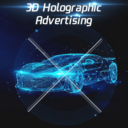 Portable 16.1-inch 3D Holographic Projector Fan - 224 LED Holographic Display with 700 Video Library, - Plug & Play for Parties, Retail Advertising, Events - Compact Holographic Advertising Device with Leaf Blade Mount (No Sc