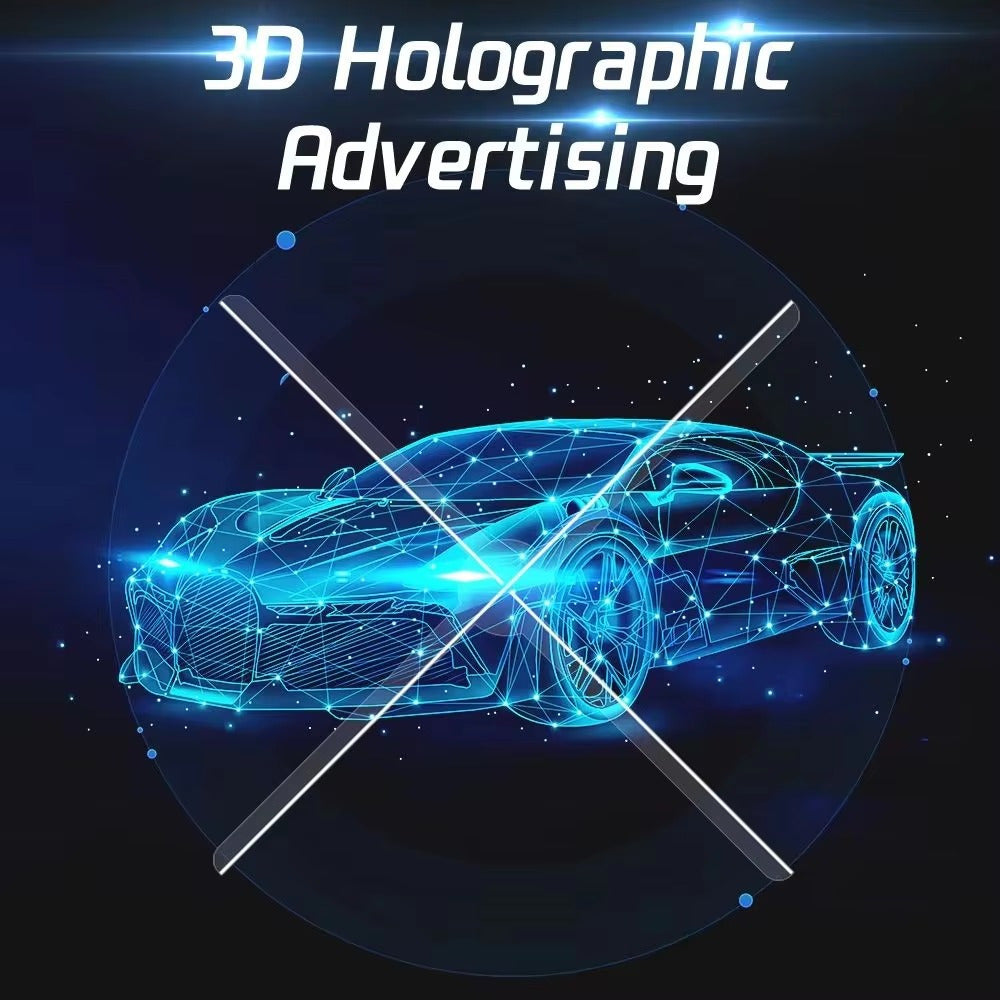 Portable 16.1-inch 3D Holographic Projector Fan - 224 LED Holographic Display with 700 Video Library, - Plug & Play for Parties, Retail Advertising, Events - Compact Holographic Advertising Device with Leaf Blade Mount (No Sc